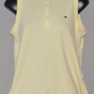 TOMMY HILFIGER Women's yellow sleeveless polo style shirt MEDIUM