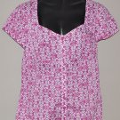 ANN TAYLOR LOFT Women's pink s/s fitted button up shirt 4
