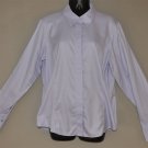LIZ CLAIBORNE Women's l/s purple pinstripe fitted button up shirt 12
