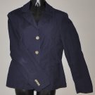 LANDS END Women's dark blue stretch l/s fitted button up jacket 8