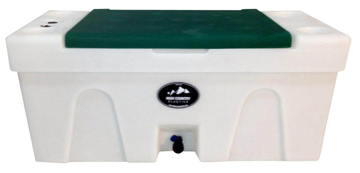 BENCH WATER CADDY Forest Green LID High Country Plastics