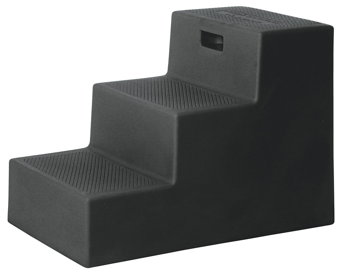 3 Step Horse Mounting Block BLACK with storage High Country Plastics