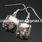 GER084 LAMPWORK GLASS BI COLOR GRID DANGLE EARRINGS 300 PAIRS