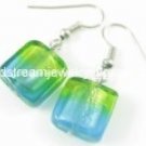 GER086 LAMPWORK GLASS BI COLOR GRID EARRINGS 300 PAIRS