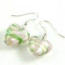 GER090 LAMPWORK GLASS STRIP PINK HEART DANGLE EARRINGS 300 PAIRS