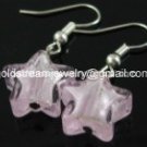 GER093 LAMPWORK GLASS PINK STAR DANGLE EARRINGS 300 PAIRS