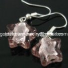 GER095 LAMPWORK GLASS MAUVE STAR DANGLE EARRINGS 300 PAIRS