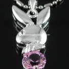 AP175 PINIK RHINESTONE PLAYBOY 18KGP PENDANT 300 PCS