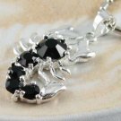 AP167 BLACK RHINESTONE SCORPION SILVER PLATED PENDANT 300 PCS