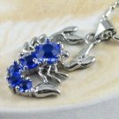 AP223 BLUE RHINESTONE SCORPION SILVER PLATED PENDANT 300 PCS