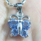 AP129 BLUE RHINESTONE BUTTERFLY 18KGP PENDANT 300 PCS