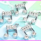 AP332F RHINESTONE MUSIC SILVER CHARMS PENDANT LOT 500PCS