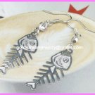 AE640 FISH RHINESTONE SILVER EARRINGS 2" 300 PAIRS