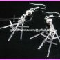 AE634 CROSS SILVER DANGLE EARRINGS 2.5" 300 PAIRS