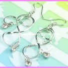 AE630 TWIST RHINESTONE SILVER EARRINGS 2" 300 PAIRS