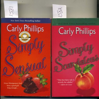 Lot of 2 Carly Phillips Simply Sensual Simply Scandalous PB