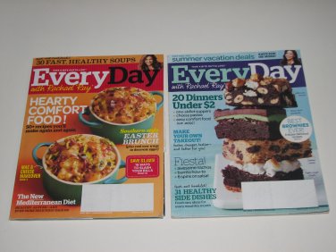 Lot of 2 Every Day with Rachael Ray Magazine Back Issues 2014