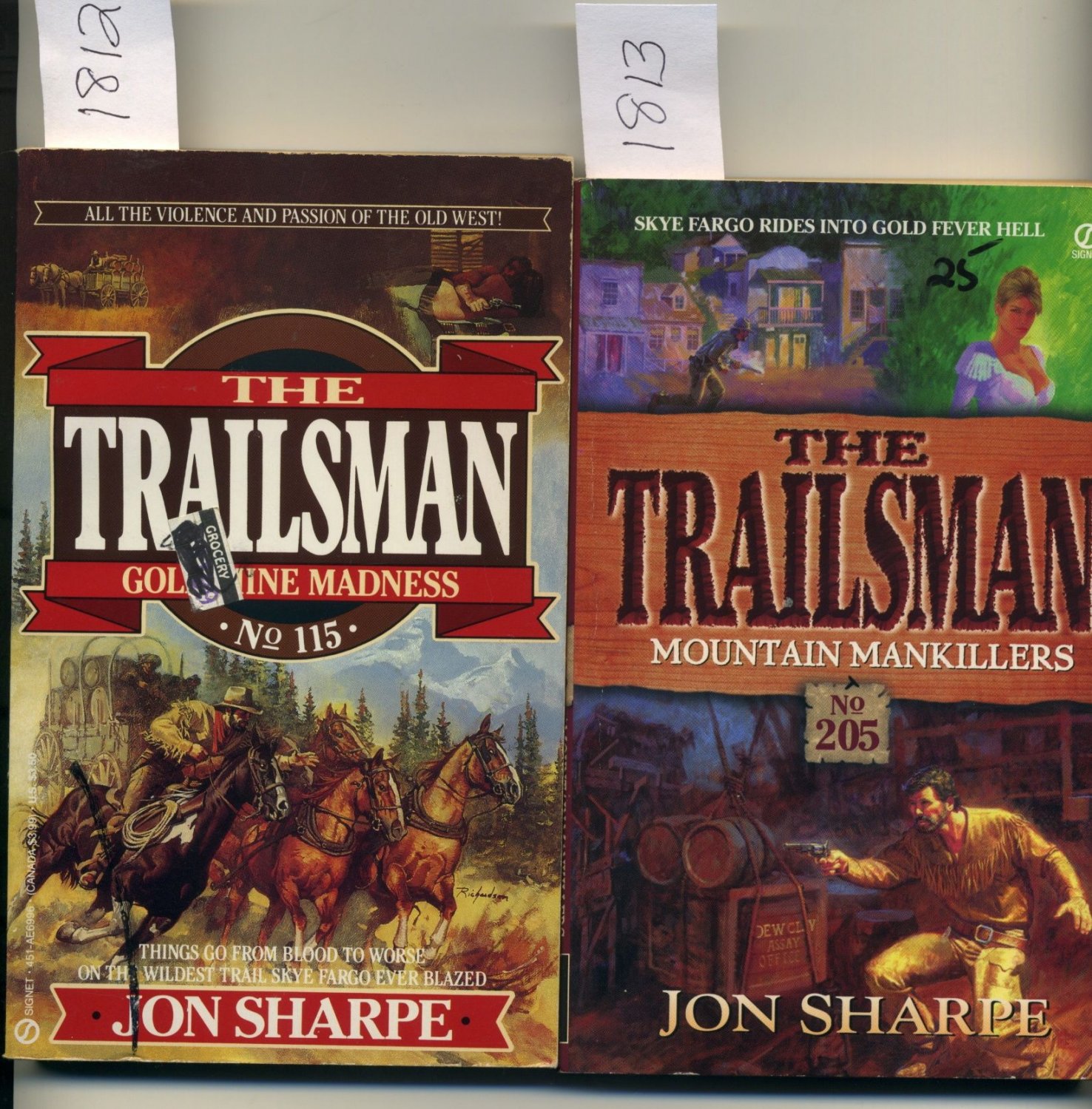 Lot of 2 The Trailsman by Jon Sharpe Western Paperback Books