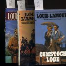 Lot of 3 Louis L'Amour Comstock Shadow Riders Sitka Western Paperback Books