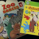 Lot of 3 Board Books Curious George Zoo Babies Click Clack Moo Cows
