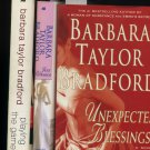 Lot of 3 Barbara Taylor Bradford Blessings, Rewards, Playing the Game Hardcover Books