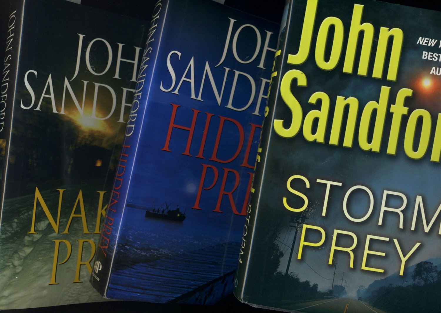 Lot of 3 John Sandford Naked Prey Hidden Prey Storm Prey BCE Hardcover ...