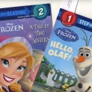 Lot of 2 Disney Frozen Hello, Olaf and  A Tale of Two Sisters Step Into Reading