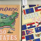 Lot of 2 State Flags and Exploring the 50 States Softcover