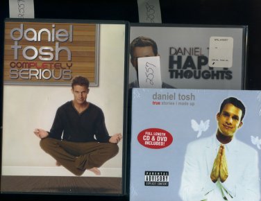 Lot of 3 Daniel Tosh True Stories CD/DVD Happy Thoughts DVD Completely Serious DVD