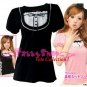 XXL*BLACK*T-shirt ((VOTE Collection)) chest drain & a knot INTERIOC COTTON 1F 42" chest*FREE SHIP!!