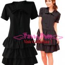 XL*BLACK*Dress ((VOTE Collection)) 3 step drain A knot at neck Cotton Com 38 inch chest*FREE SHIP!!
