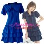 XXL*BLUE*Dress ((VOTE Collection)) 3step drain+neck knot Cotton Com 1F 42 inch chest*FREE SHIP!!