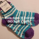 SNUGADOO SUPER SOFT WOMEN’S NON-SKID FUZZY SOCKS SIZE 9-11 STRIPE OR SOLID MULTI
