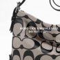 COACH 24 cm KHAKI MAHOGANY or BLACK WHITE SIGNATURE SHOULDER DUFFLE $328 F15067
