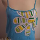 HUE TURQUOISE FLOWER STRETCH SLEEP CAMI  CAMISOLE LRG