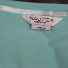 NAUTICA SOLID BLUE COTTON V-NECK SLEEVELESS TANK $26 SM