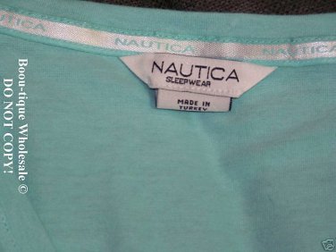 NAUTICA SOLID BLUE COTTON V-NECK SLEEVELESS TANK $26 SM