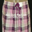 CHARTER CLUB BY MACY'S SUGARPLUM OR NAVY PLAID DRAWSTRING PAJAMA LOUNGE PANT
