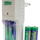 Powerhaus AA battery charger w/ 4 bonus AA rehargeable batteries