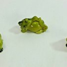 Vintage Green Frog Miniature  Figurine Hong Kong Pencil Topper Plastic Celluloid