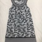 BCBG Maxazria Womens Tunic Dress  Pockets  XS Black Grey White Circle Print