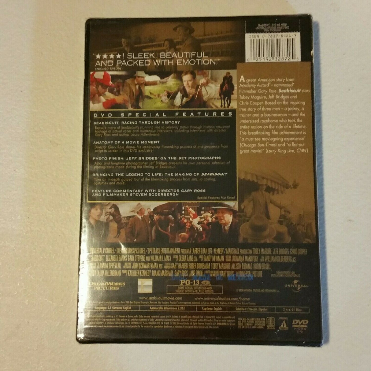 Seabiscuit (DVD, 2003, Widescreen) Tobey Maguire, Jeff Bridges BRAND NEW