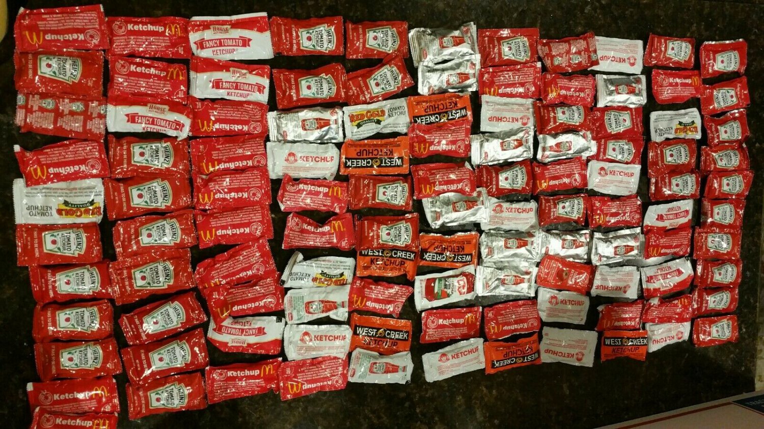 110 Packets Heinz Wendys Mix brand Tomato Ketchup Single Serve Portion