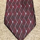 Sabatini Burgundy Men's Neck tie 100% Silk Block Optic Design Necktie Power Sabatini Burgundy Men's Neck tie 100% Silk Block Optic Design Necktie Power