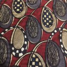 Oscar De La Renta Men's Neck Tie Red Multi-colored Loops Print Oscar De La Renta Men's Neck Tie Red Multi-colored Loops Print