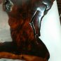 Vtg Rustic Live  Edge Clock Large 34"&Atilde;�19" Handmade Slab Bark Wood Mid Centry