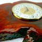 Vtg Rustic Live  Edge Clock Large 34"&Atilde;�19" Handmade Slab Bark Wood Mid Centry