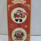 Vogart Crafts Christmas  Doubles 2930A Counted Cross Stitch Framed Santa Clause