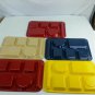 5 Texas Ware Divided Melmac Lunch Trays 6 Compartments melamine Dinner Texasware