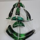 Cow Bull Horn Pirate Ship Sailing Boat Model  Nautical Ocean Vintage Carved